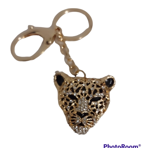 🎀 🆕 Embellished Jaguar head keychain - Picture 2 of 3